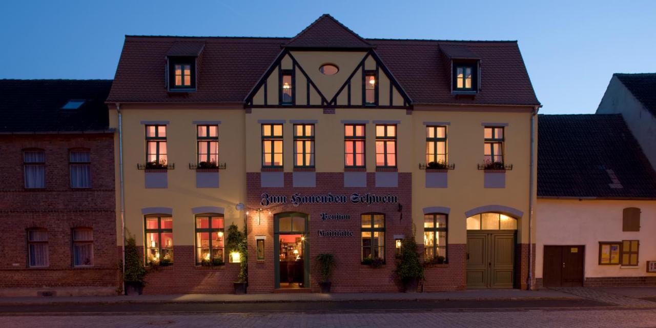Gasthaus Und Pension "Zum Hauenden Schwein" Wörlitz Esterno foto
